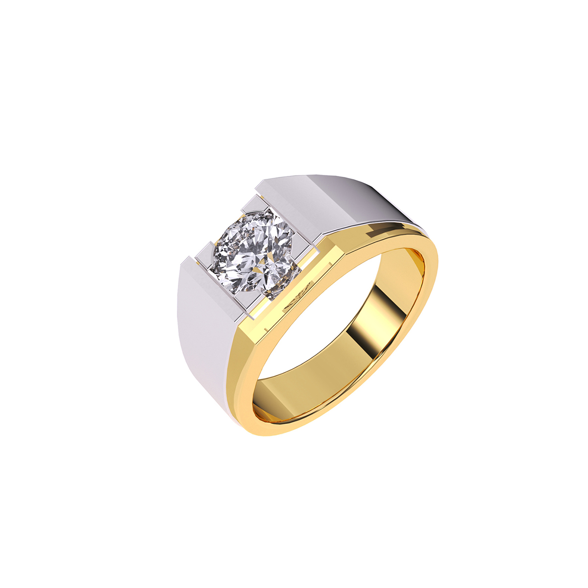 Unique Lab Grown Solitaire Men's Ring